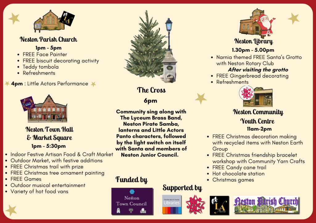 poster with information about the Christmas lights switch-on event