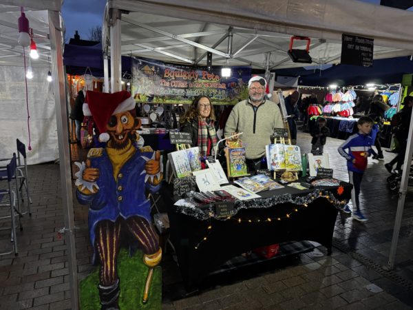 Author Martyn Harvey's stall on Christmas Market